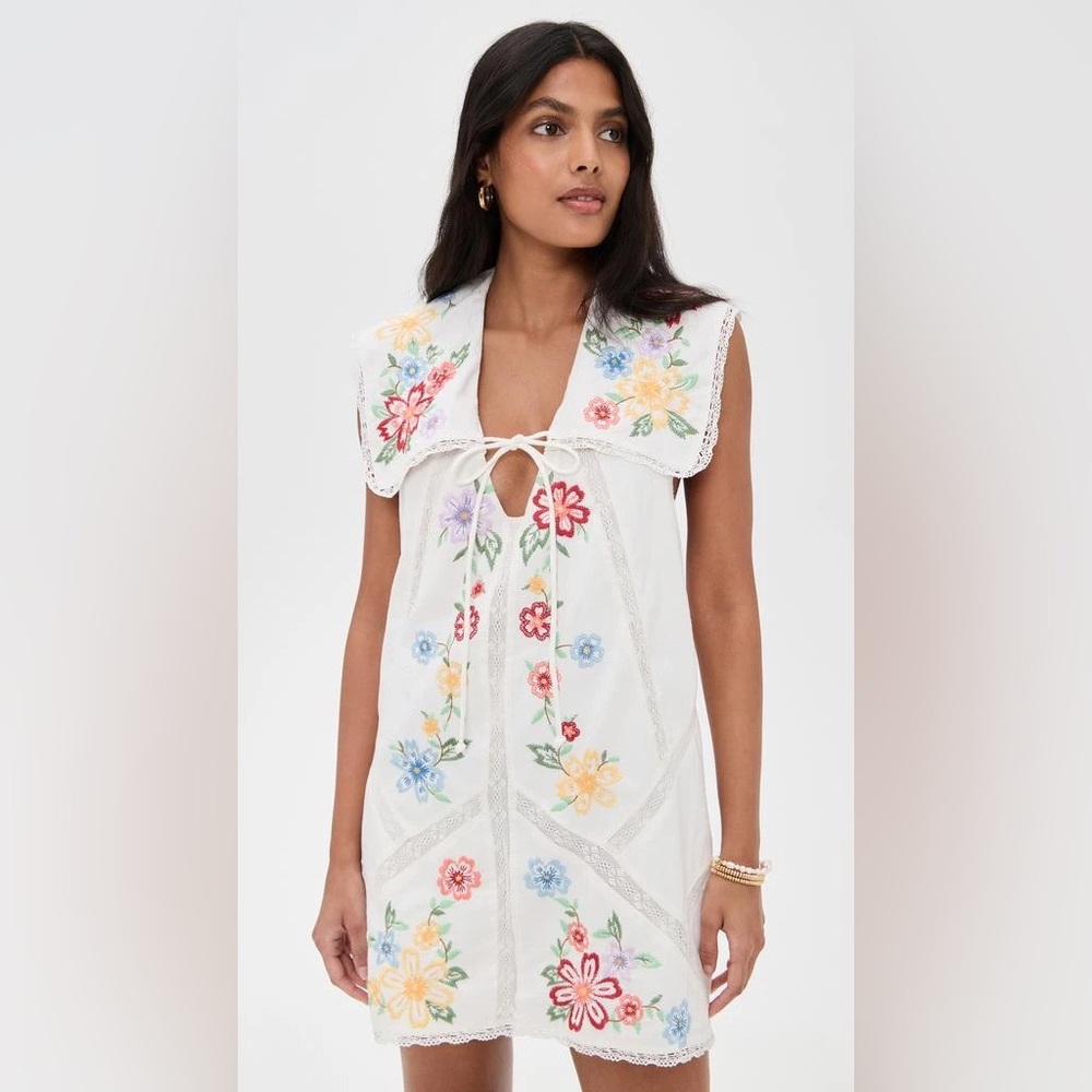 Free People Willow Floral Embroidered Mini Dress - Picture 2 of 10